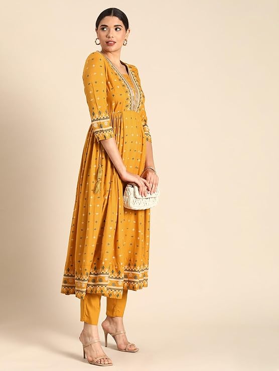anni designer women's rayon blend kurta with pant