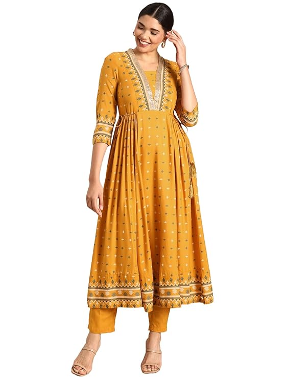 anni designer women's rayon blend kurta with pant